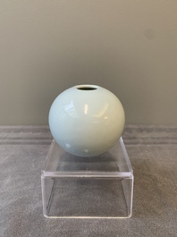A Chinese claire-de-lune-glazed water pot, Qianlong mark, 20th C.