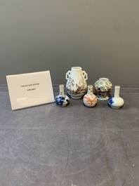 Five Chinese miniature vases, 19/20th C.