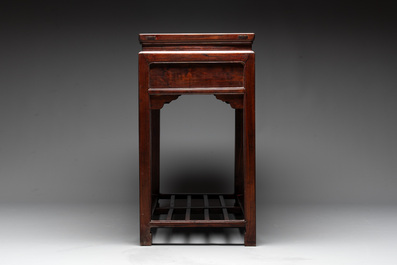 A Chinese hardwood side table with drawers, Republic