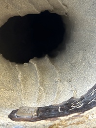 A Chinese Shiwan flamb&eacute;-glazed figure of a Luohan, Deng 邓 seal mark, dated 1927