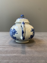 A Chinese blue and white 'antiquities' teapot, Jiajing mark, Kangxi
