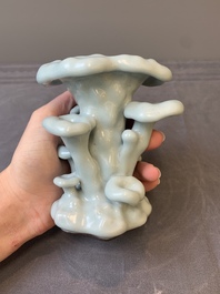 A Chinese clair-de-lune-glazed lingzhi-form vase, Qianlong mark and possibly of the period