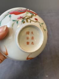 Two Chinese famille rose 'peach' and 'landscape' bowls, Tongzhi and Guangxu marks and of the period
