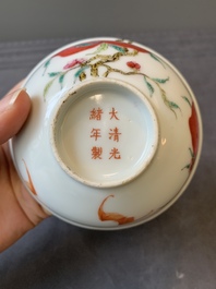 Two Chinese famille rose 'peach' and 'landscape' bowls, Tongzhi and Guangxu marks and of the period