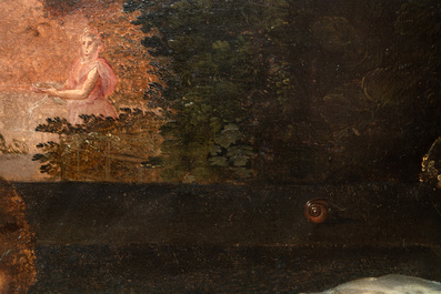 Workshop of Frans Floris (1519/20-1570): Suzanna and the elders, oil on panel, 16th C.