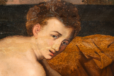 Workshop of Frans Floris (1519/20-1570): Suzanna and the elders, oil on panel, 16th C.