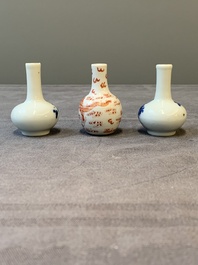 Five Chinese miniature vases, 19/20th C.