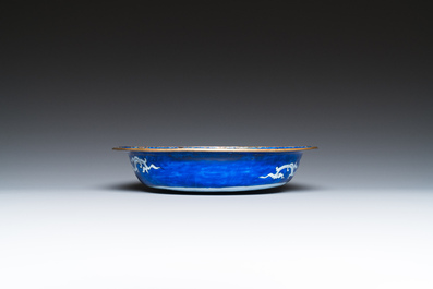 A Chinese Canton enamel three-piece warming bowl or tureen, Qianlong
