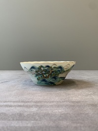 Two Chinese famille rose 'peach' and 'landscape' bowls, Tongzhi and Guangxu marks and of the period