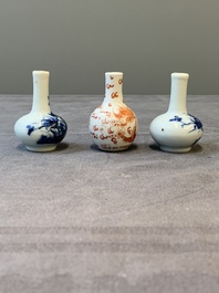 Five Chinese miniature vases, 19/20th C.