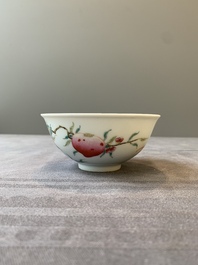 Two Chinese famille rose 'peach' and 'landscape' bowls, Tongzhi and Guangxu marks and of the period