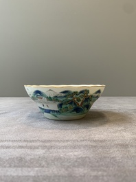 Two Chinese famille rose 'peach' and 'landscape' bowls, Tongzhi and Guangxu marks and of the period