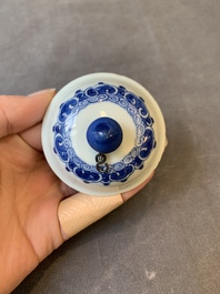 A Chinese blue and white 'antiquities' teapot, Jiajing mark, Kangxi