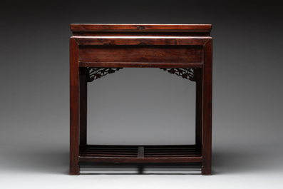 A Chinese hardwood side table with drawers, Republic