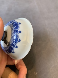 A Chinese blue and white 'antiquities' teapot, Jiajing mark, Kangxi