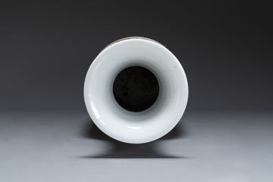 A large Chinese famille verte '100 boys' vase, 19th C.