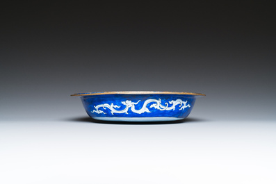 A Chinese Canton enamel three-piece warming bowl or tureen, Qianlong