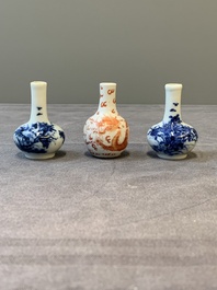 Five Chinese miniature vases, 19/20th C.
