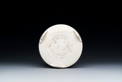 A Chinese Dehua blanc de Chine tripod censer, Kangxi