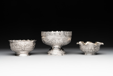 Eight silverwares, primarily South- and Southeast Asia, 19/20th C.