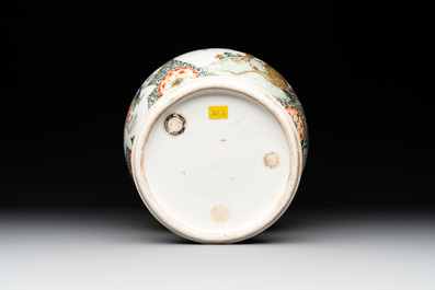 A very rare Chinese famille verte 'tiger and phoenix' vase, incised Chenghua mark, Kangxi