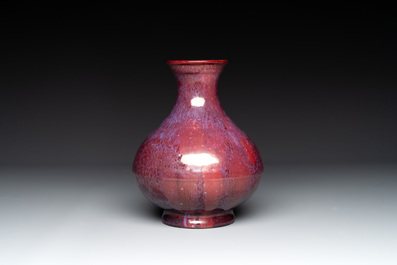 A Chinese flamb&eacute;-glazed vase, Yongzheng mark and possibly of the period