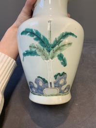 A Chinese famille rose 'Sanxing' vase, Yongzheng/Qianlong