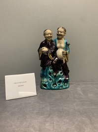 A Chinese Fahua group of Hehe Erxian, 17/18th C.