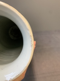 A fine Chinese blue and white sleeve vase with narrative design, Transitional period