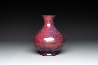 A Chinese flamb&eacute;-glazed vase, Yongzheng mark and possibly of the period