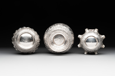 Eight silverwares, primarily South- and Southeast Asia, 19/20th C.
