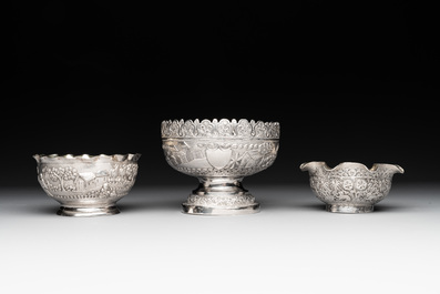 Eight silverwares, primarily South- and Southeast Asia, 19/20th C.