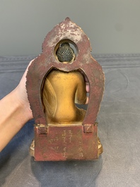 A fine Chinese gilt bronze Buddha, Qianlong mark and of the period