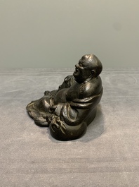 A Chinese bronze Budai, 17th C.