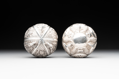 Eight silverwares, primarily South- and Southeast Asia, 19/20th C.