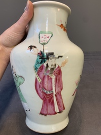 A Chinese famille rose 'Sanxing' vase, Yongzheng/Qianlong