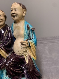 A Chinese Fahua group of Hehe Erxian, 17/18th C.