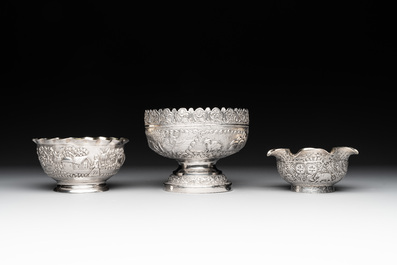 Eight silverwares, primarily South- and Southeast Asia, 19/20th C.
