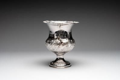 A sterling silver vase, Robert Hennel III, London, 1841