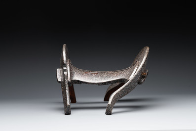 A Japanese aogai-nashiji 'kura' saddle, Edo, dated 1668
