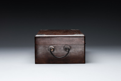 A rectangular Chinese huali document box, 18/19th C.
