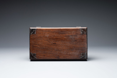 A rectangular Chinese huali document box, 18/19th C.