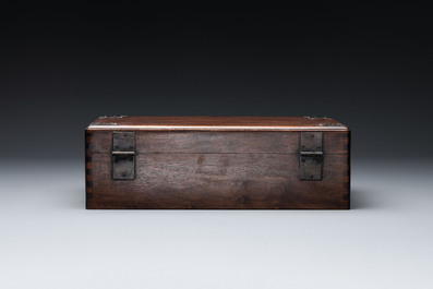 A rectangular Chinese huali document box, 18/19th C.
