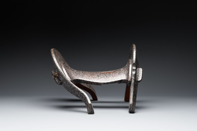 A Japanese aogai-nashiji 'kura' saddle, Edo, dated 1668