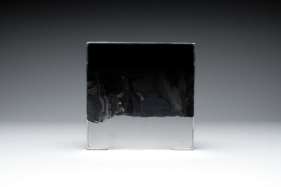 A square silver box with floral design, Iran, 20th C.