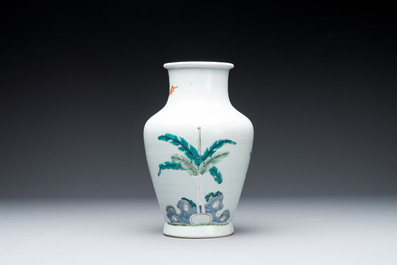 A Chinese famille rose 'Sanxing' vase, Yongzheng/Qianlong