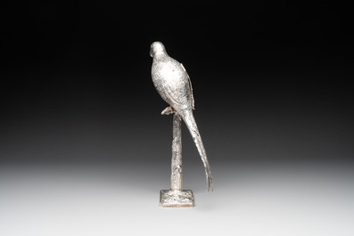 A silver parrot-shaped table piece, Gebr&uuml;der Neumann, Hanau, first half 20th C.