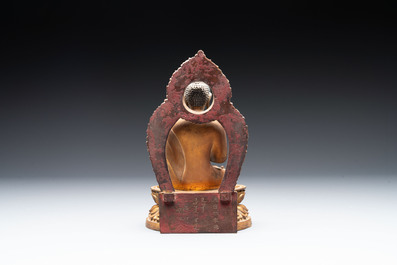 A fine Chinese gilt bronze Buddha, Qianlong mark and of the period