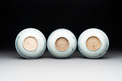 Six Chinese ko-sometsuke blue and white 'jardini&egrave;re' bowls, Tianqi
