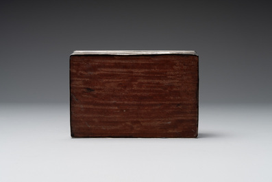 A Japanese silver cigar box with imperial crest and two commemorative silver sake cups, 19/20th C.